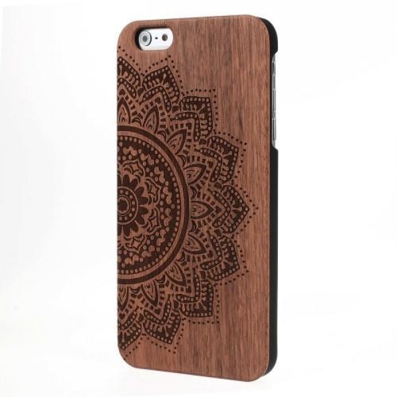 Misztikus műanyag tok fa hátlappal iPhone 6 és 6s készülékhez - mandala
