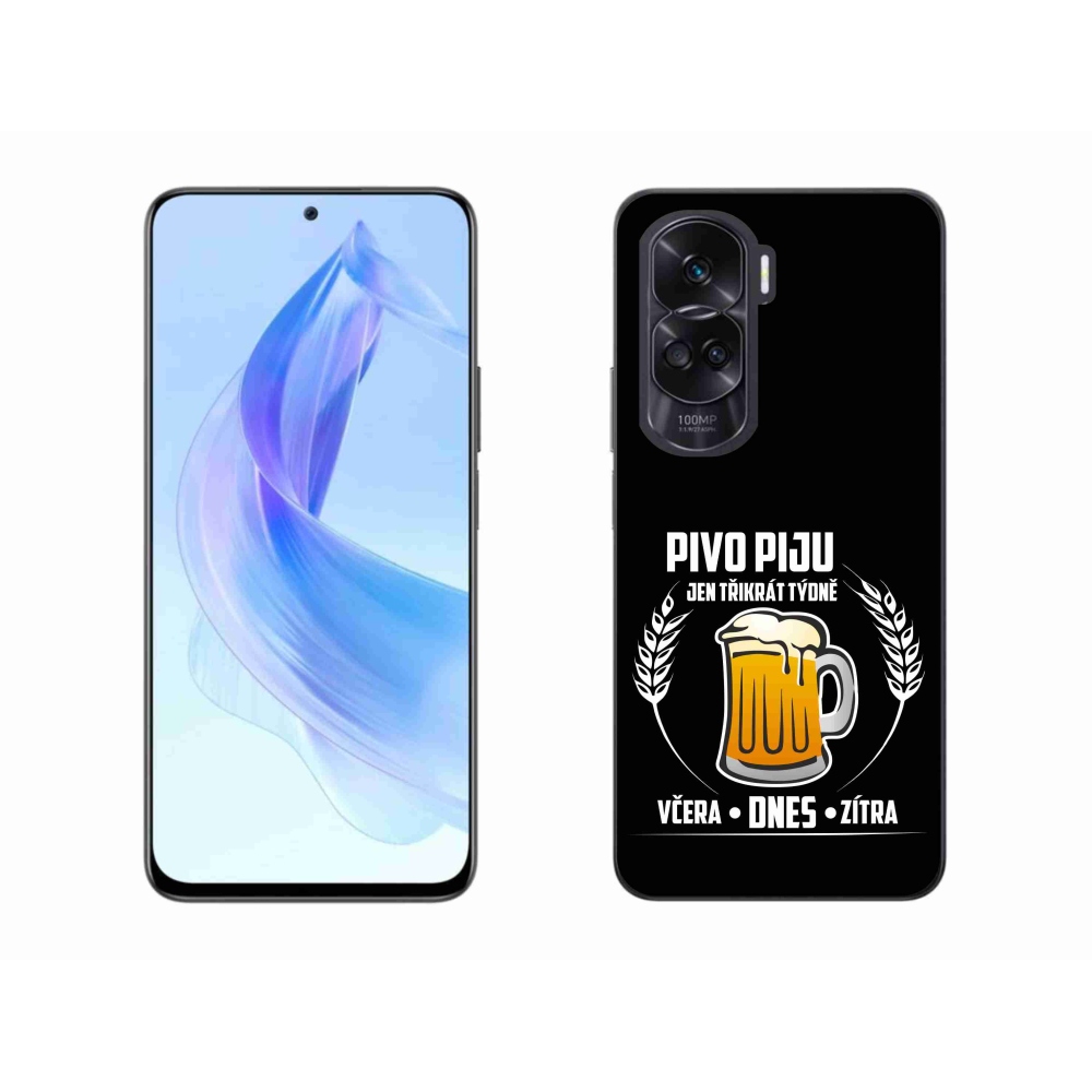 Gél borítás mmCase a Honor 90 Lite készülékhez - sör motívum fekete háttérrel