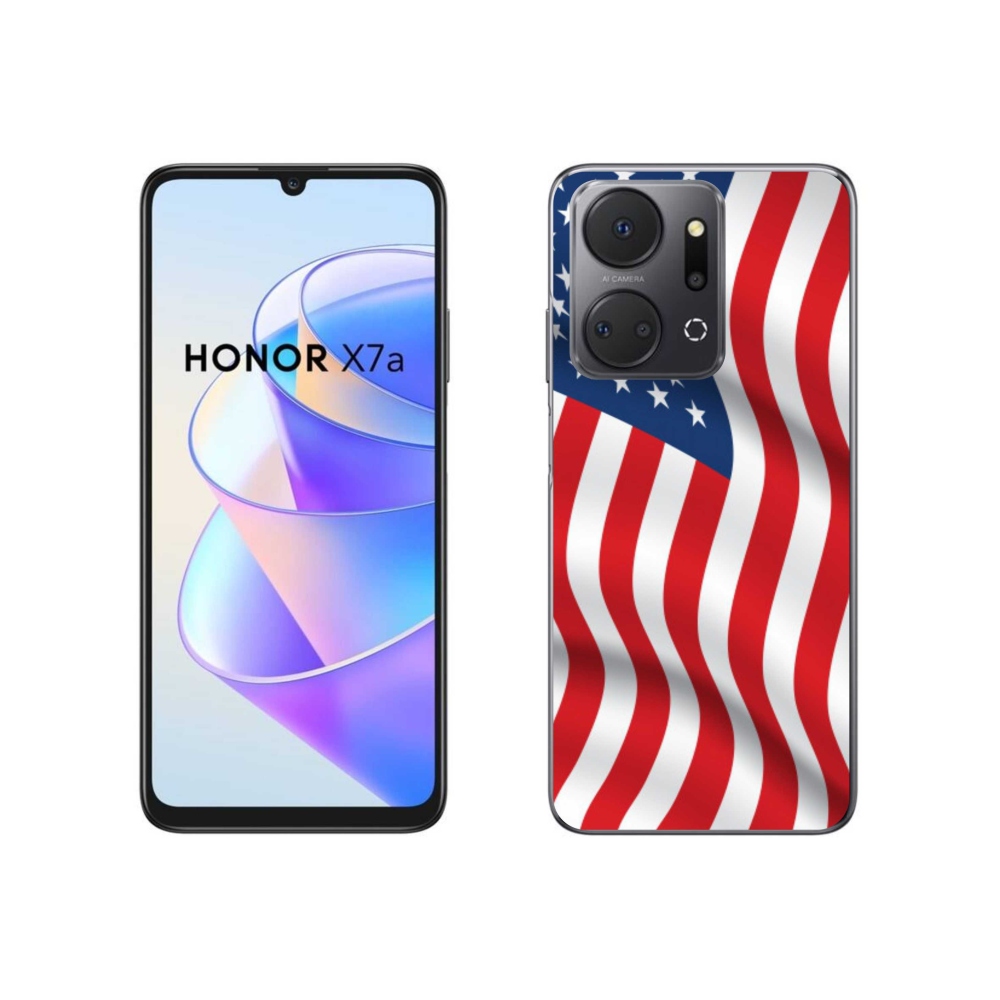 Gél borítás mmCase a Honor X7a számára - amerikai zászló