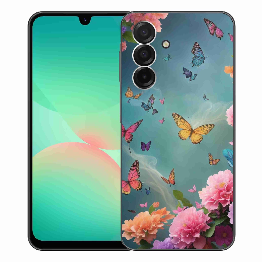 Gél borítás mmCase Samsung Galaxy A26 5G - színes virágok és pillangók