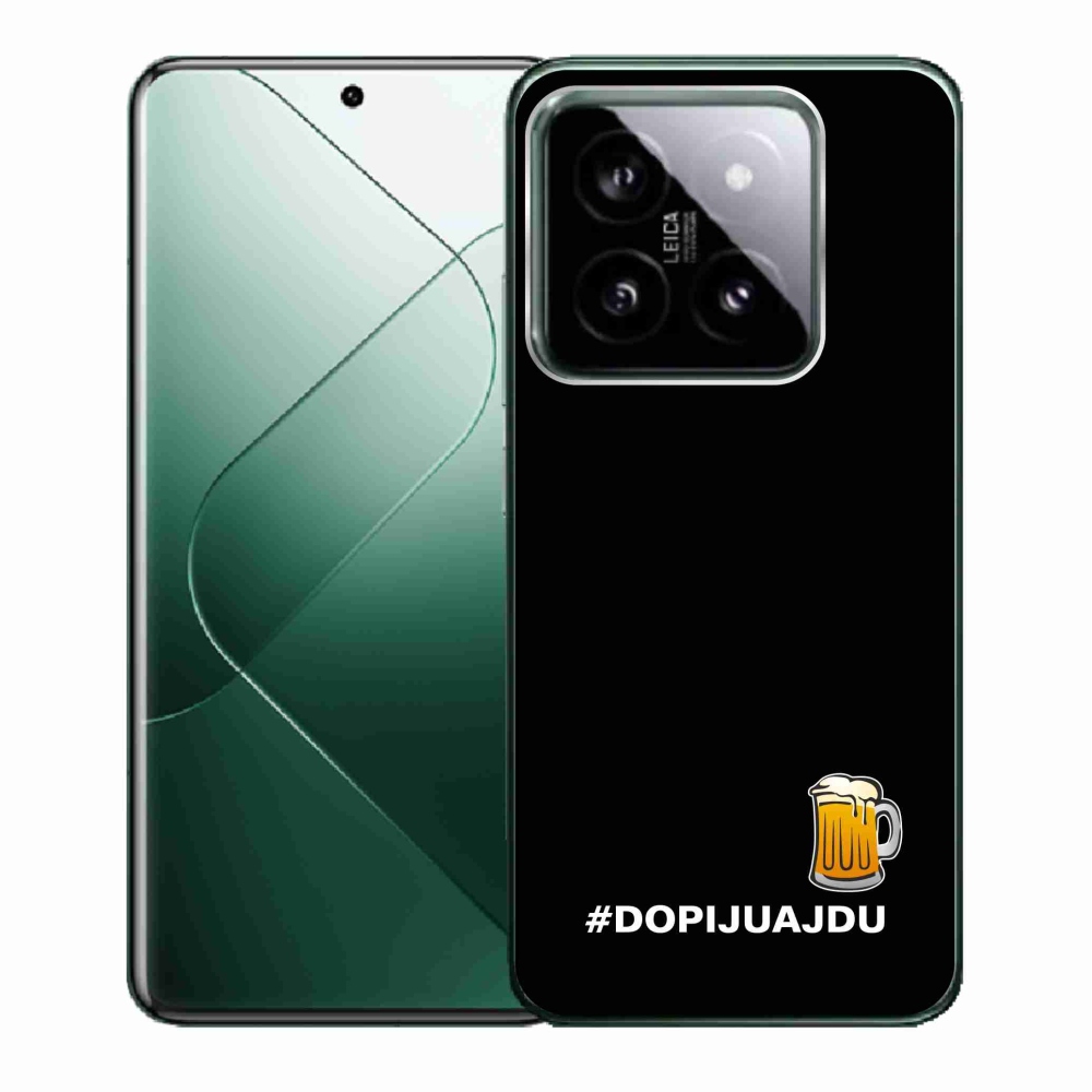 Gél borító mmCase a Xiaomi 14 - sör motívum 1 fekete háttérrel