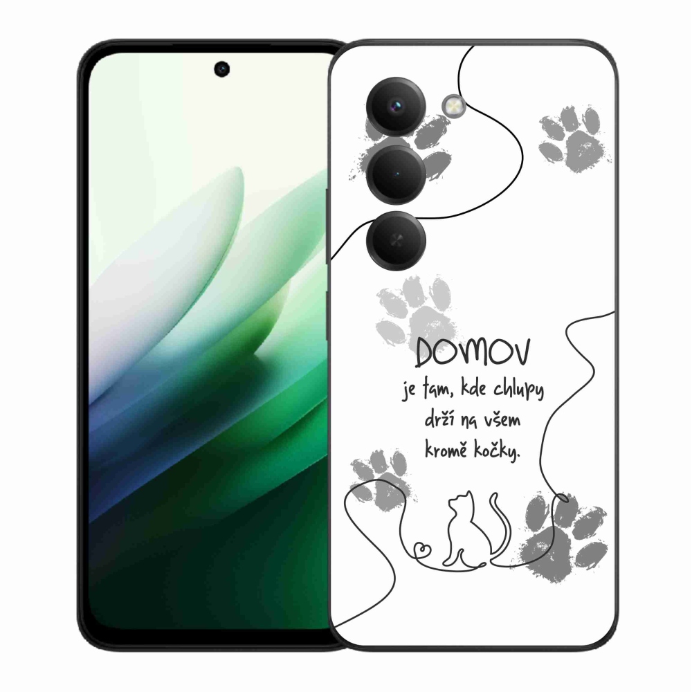 Gél borító mmCase a Xiaomi Redmi 15 5G-hez - macska motívum fehér háttérrel