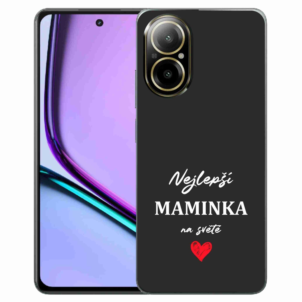 Gél borító mmCase a Realme C67-en - legjobb anya 1 fekete háttérrel