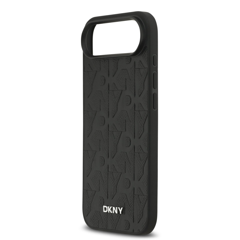 DKNY PU bőr rácsmintás Magsafe hátlap iPhone Air fekete színűre