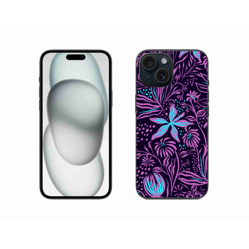 Zselés borítás mmCase iPhone 15-hez - virágok 2