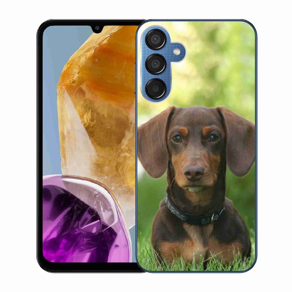 Gél tok mmCase a Samsung Galaxy M15 5G készülékhez - barna tacskó