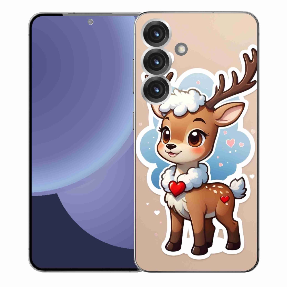 Zselés borítás mmCase Samsung Galaxy S25+ készülékhez - rajzfilm rénszarvas