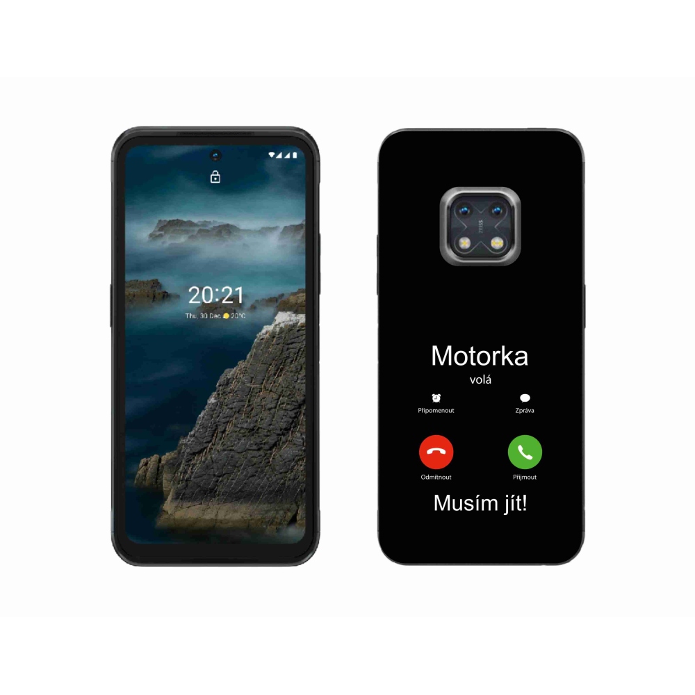 Zselés borítás mmCase a Nokia XR20 készülékhez - motoros hívások fekete háttérrel