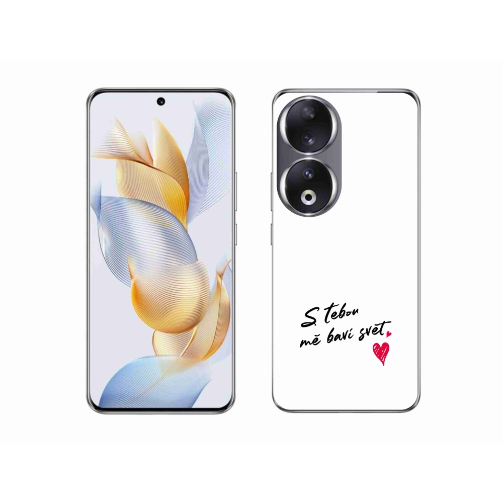 Zselés borító mmCase a Honor 90 készülékhez - szerelmes szöveg 1 fehér háttér