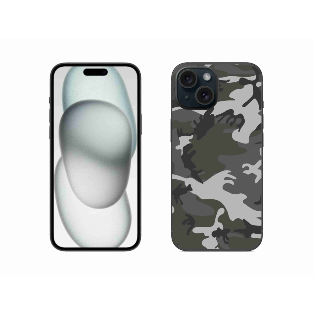 Zselés borítás mmCase iPhone 15 készülékhez - terepszínű minta