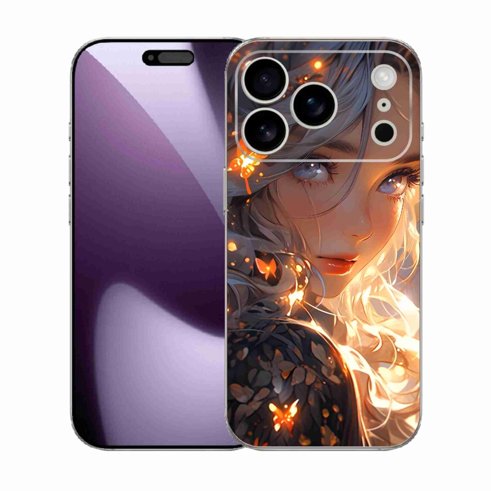 Gél borítás mmCase iPhone 17 Pro készülékhez - lány és pillangók