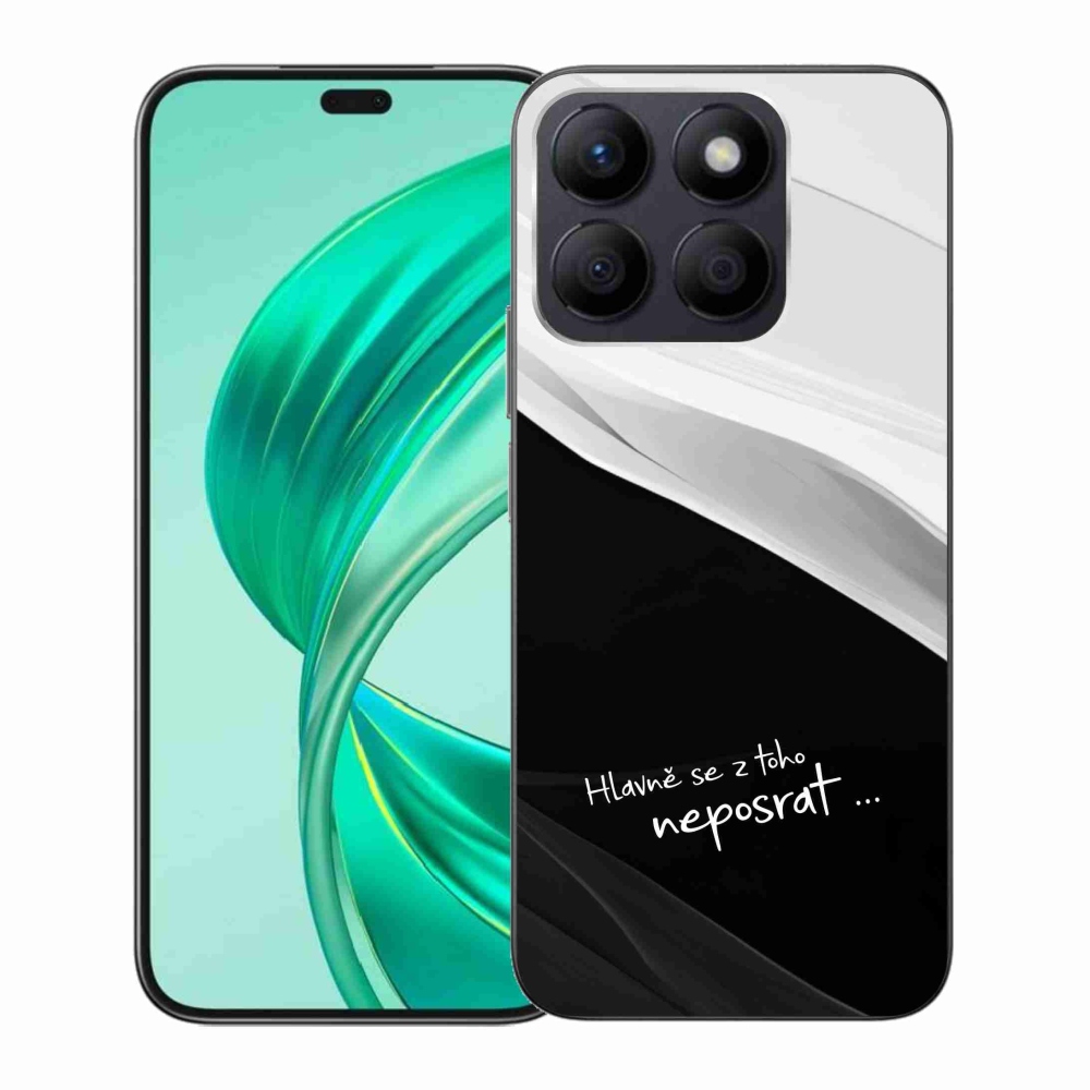 Gél borító mmCase a Honor X8b készülékhez - vicces szöveg 13 fekete és fehér háttérrel