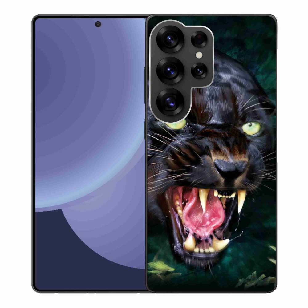 Gél borítás mmCase Samsung Galaxy S25 Ultra - dühös fekete párduchoz