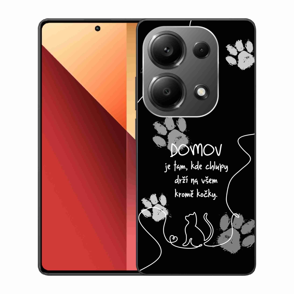 Gél borítás mmCase a Xiaomi Redmi Note 13 Pro 4G/Poco M6 Pro számára - macska motívum fekete háttérrel