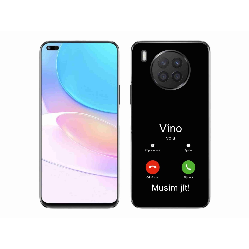 Gél borítás mmCase a Huawei Nova 8i - bor hívja fekete háttérrel