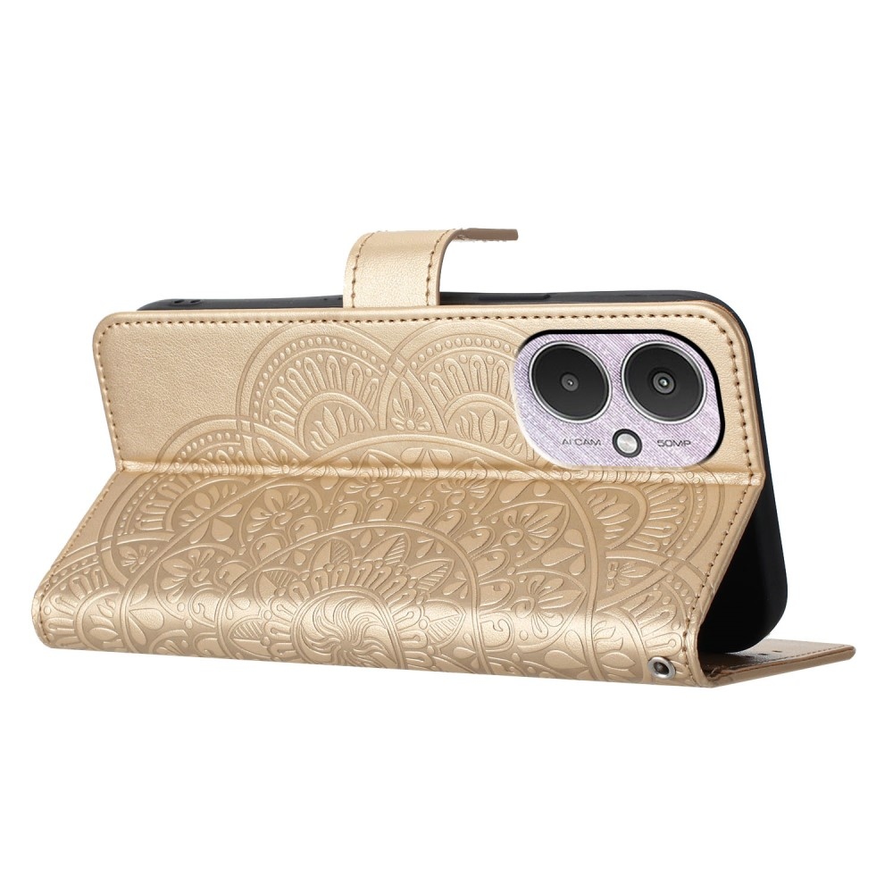 Mandala könyv tok a Xiaomi Redmi 13C 5G számára - arany színben