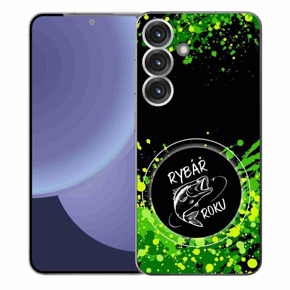 Gél borítás mmCase Samsung Galaxy S25+ készülékhez - Az év horgásza fekete háttérrel