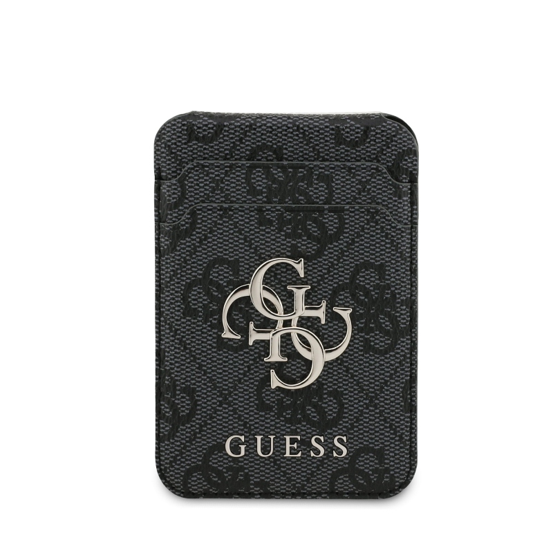 Guess 4G fém logós MagSafe Cardslot pénztárca állvánnyal Fekete