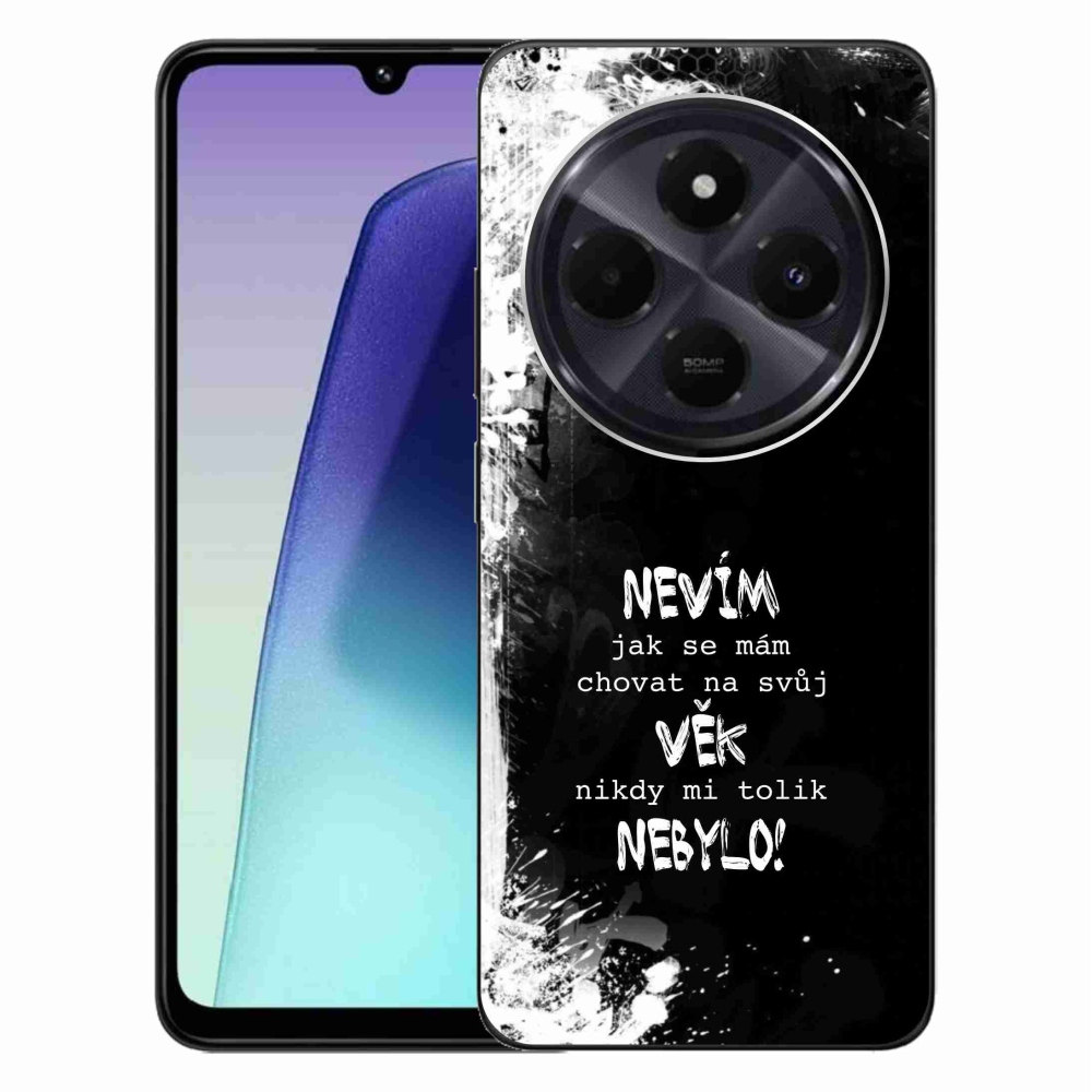 Gél borító mmCase a Xiaomi Redmi 14C/Poco C75-hez - vicces szöveg 14 fekete háttérrel