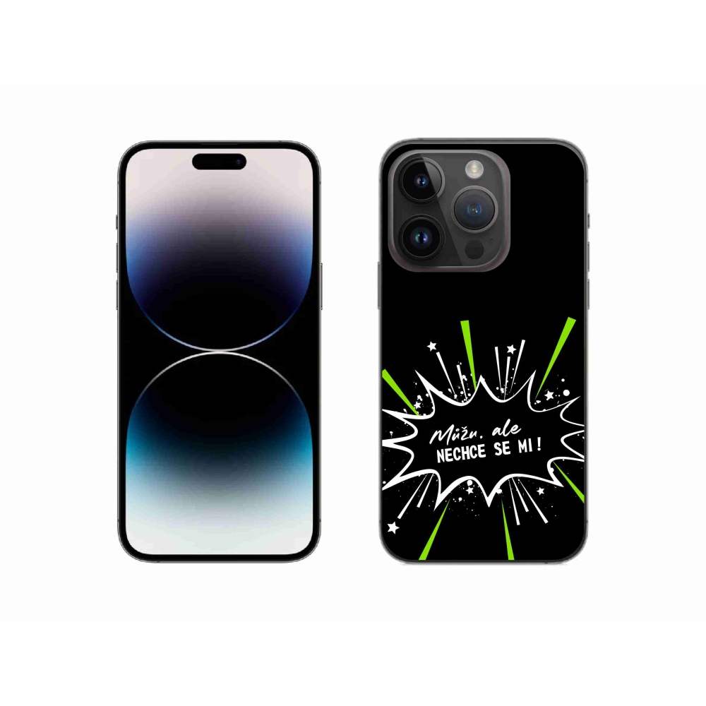 Gél borítás mmCase iPhone 14 Pro 6.1 készülékhez - vicces szöveg 11 fekete háttér