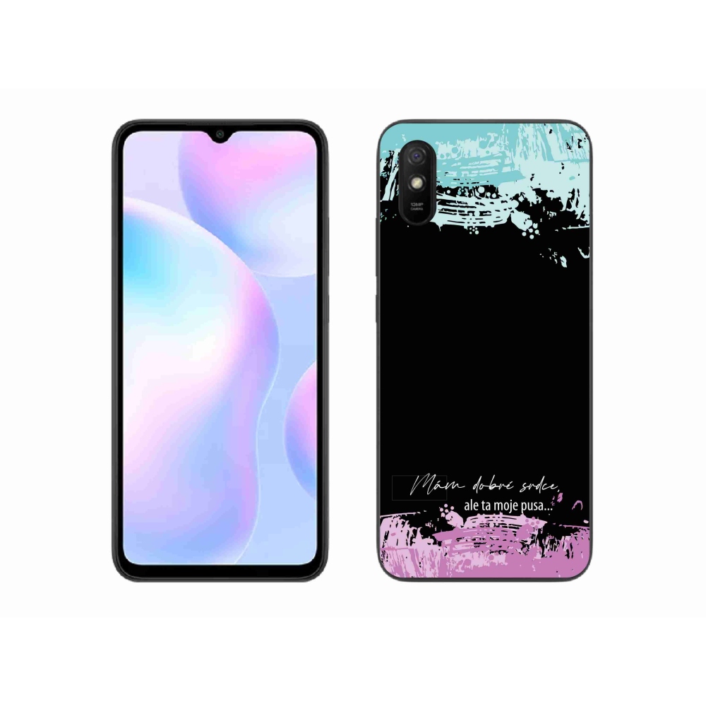 Gél borító mmCase a Xiaomi Redmi 9A számára - vicces szöveg 3 fekete háttérrel