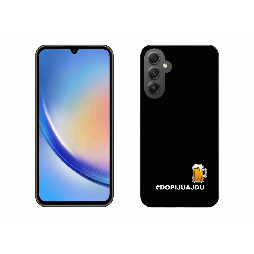 Gél borítás mmCase Samsung Galaxy A34 5G - sör motívum 1 fekete háttér