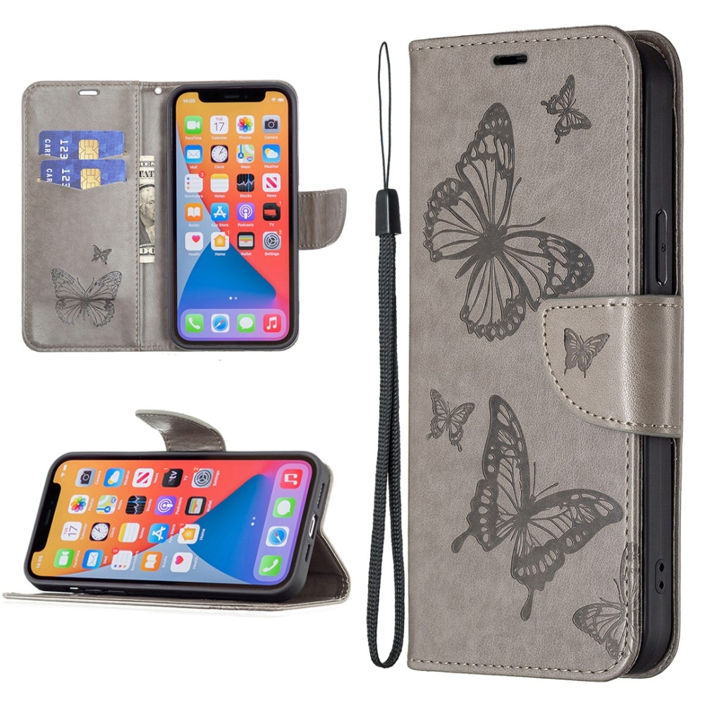 Pillangó könyv tok Xiaomi Redmi Note 13-hoz - szürke