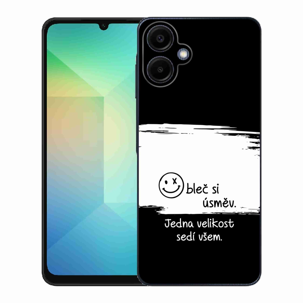 Gél borító mmCase Samsung Galaxy A06 4G - vicces szöveg 8 fekete és fehér háttérrel