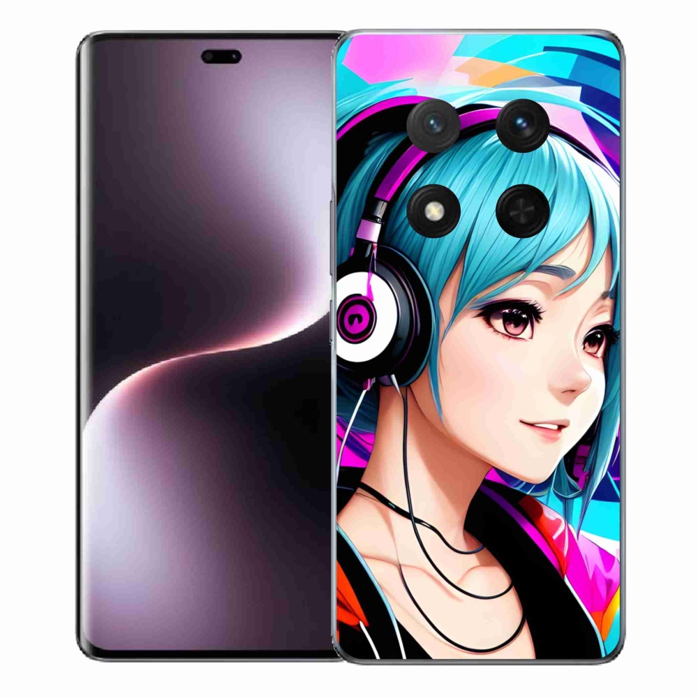 Gél borítás mmCase a Honor Magic 7 Lite 5G számára - lány fejhallgatóval