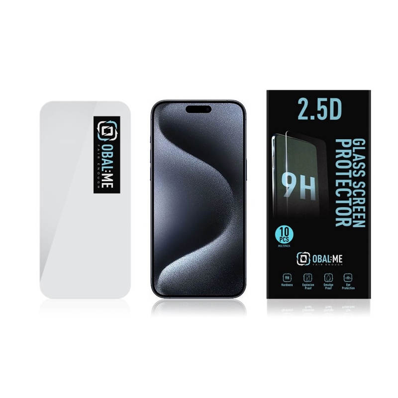 CSOMAG:ME Multipack 2.5D edzett üveg Apple iPhone 15 Pro Clear (10db)