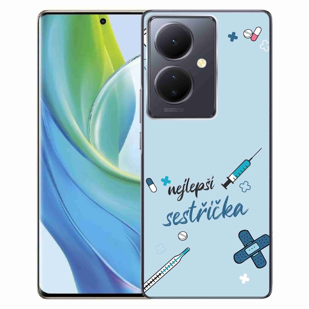 Gélburkolat mmCase a Vivo V29 Lite 5G-n - a legjobb kishúg kék háttérrel