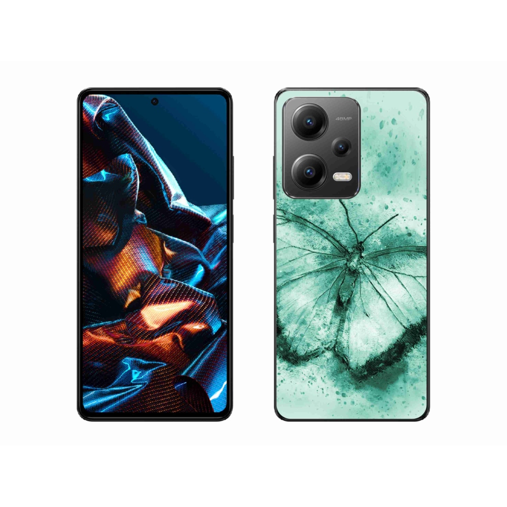Gél tok mmCase a Xiaomi Redmi Note 12 Pro 5G számára - zöld pillangó