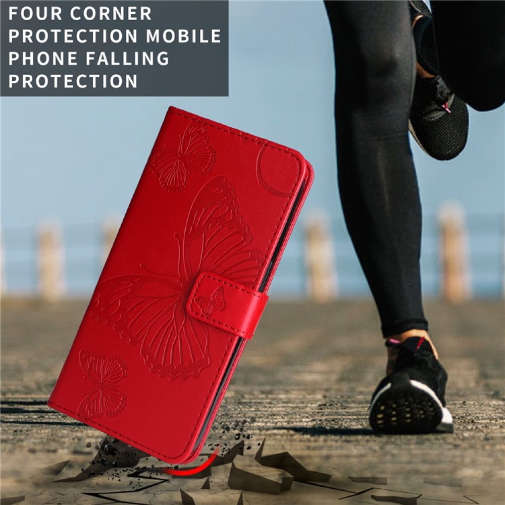 Nagy pillangó könyv tok a Vivo Y29s 5G-hez - piros