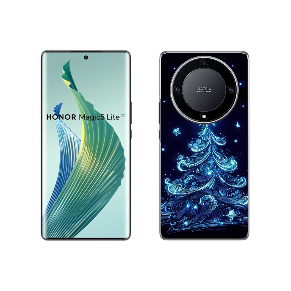 Gél borítás mmCase a Honor Magic 5 Lite 5G számára - neon karácsonyfa 4