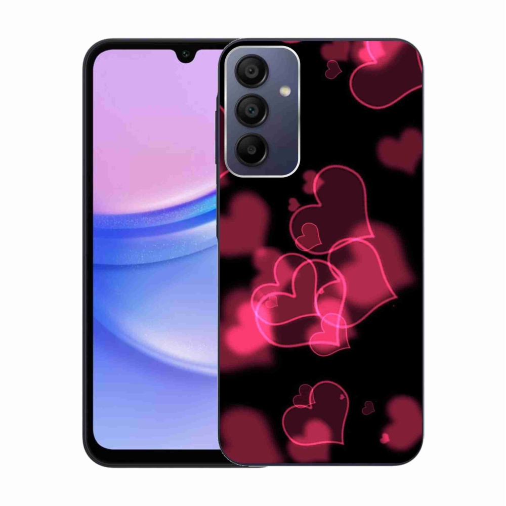 Gél védőhuzat mmCase Samsung Galaxy A15 4G/5G - piros szívek