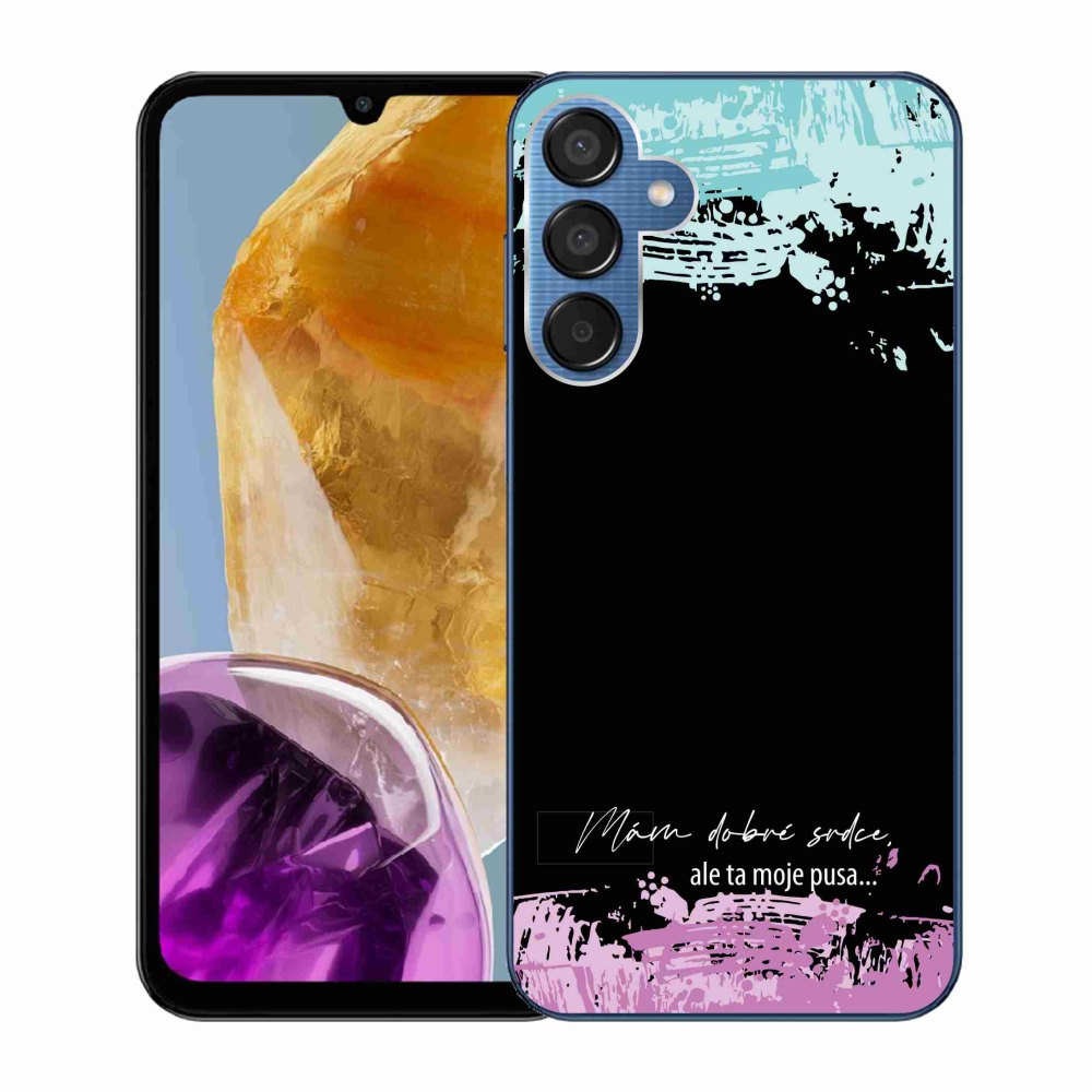 Gél borító mmCase Samsung Galaxy M15 5G - vicces szöveg 3 fekete háttérrel