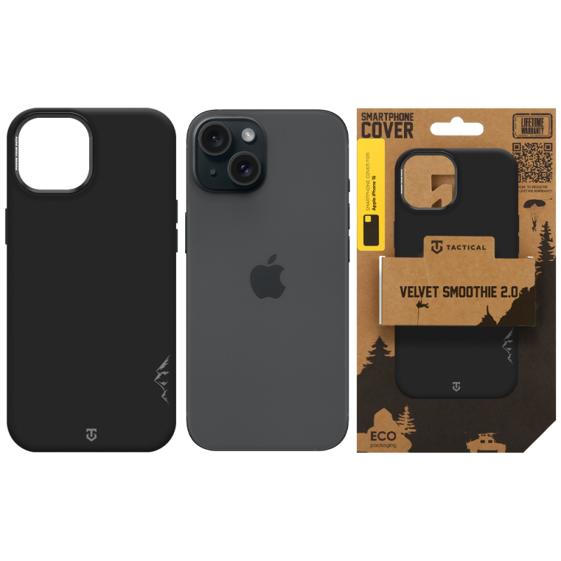 Tactical MagForce Velvet Smoothie 2.0 tok az Apple iPhone 15-hez, Asphalt színben
