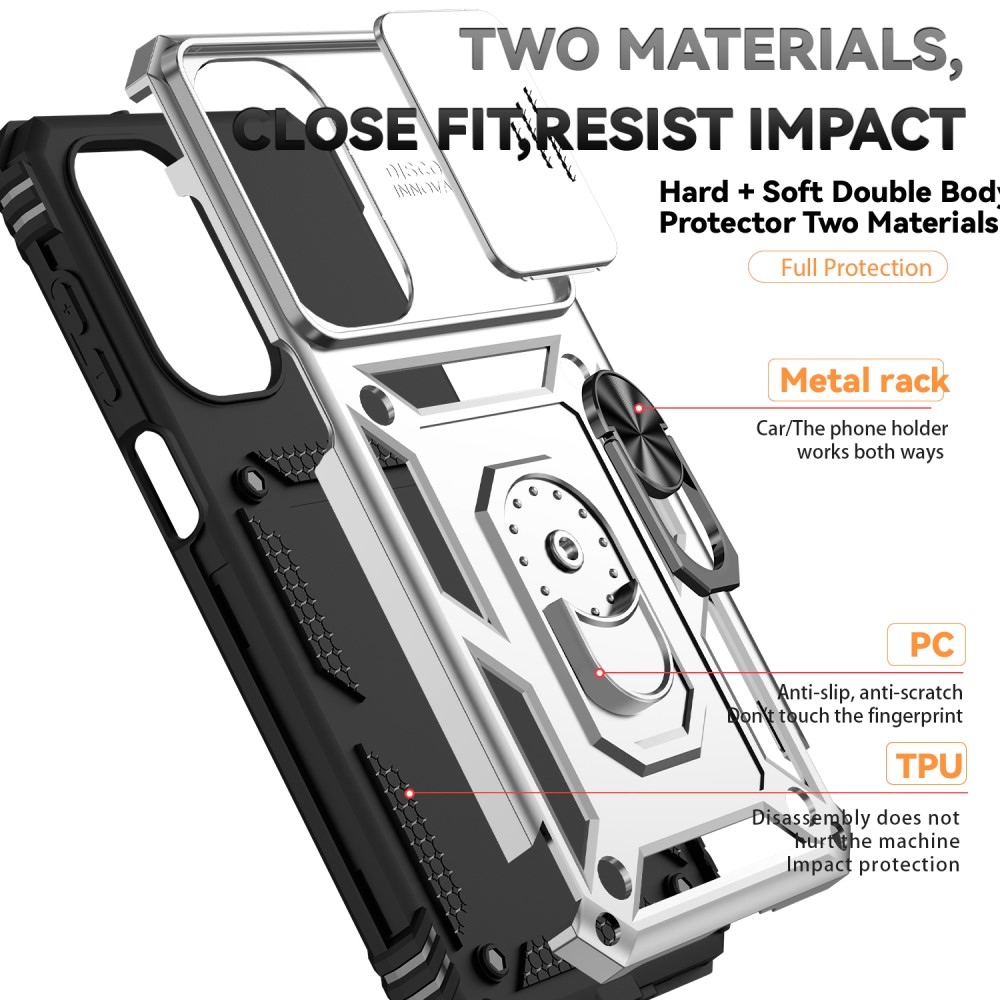 Gyűrűálló borítás Samsung Galaxy A26 5G készülékhez - ezüst színű