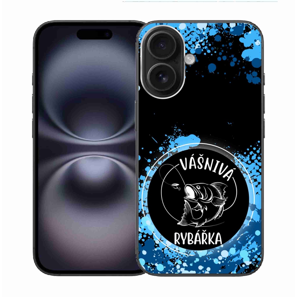 Gél borítás mmCase iPhone 16 készülékhez - szenvedélyes halásznő fekete háttérrel