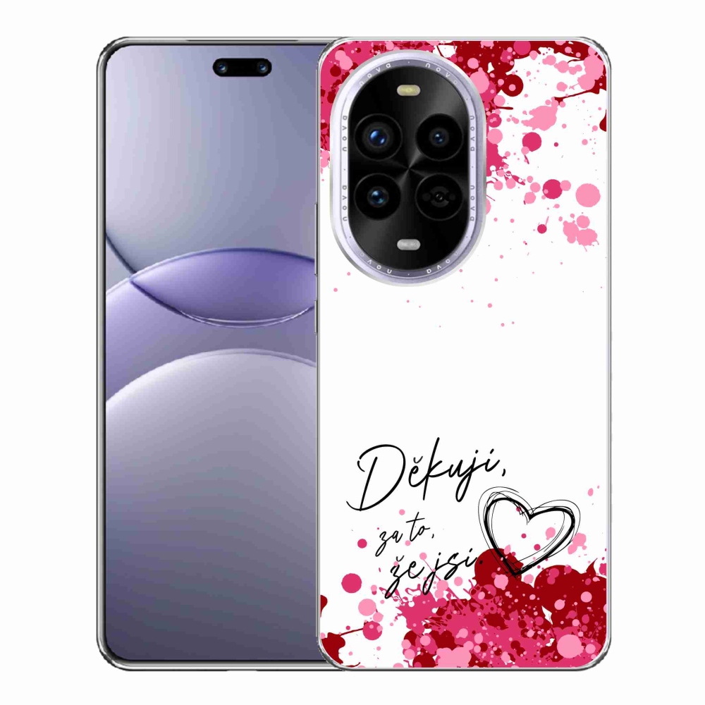 Gél borító mmCase a Huawei Nova 13 Pro 5G-n - szerelmes szöveg 2 fehér háttérrel