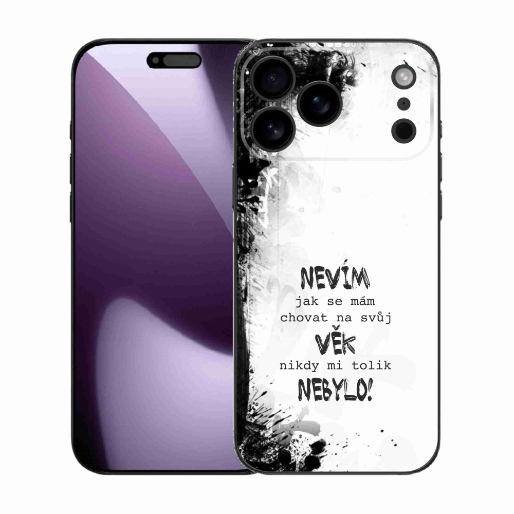 Gél borítás mmCase iPhone 17 Pro Max készülékhez - vicces szöveg 14 fehér háttér