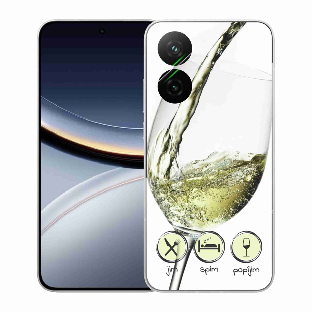 Gél borítás mmCase a Xiaomi Poco F7 5G-hez - borospohár fehér