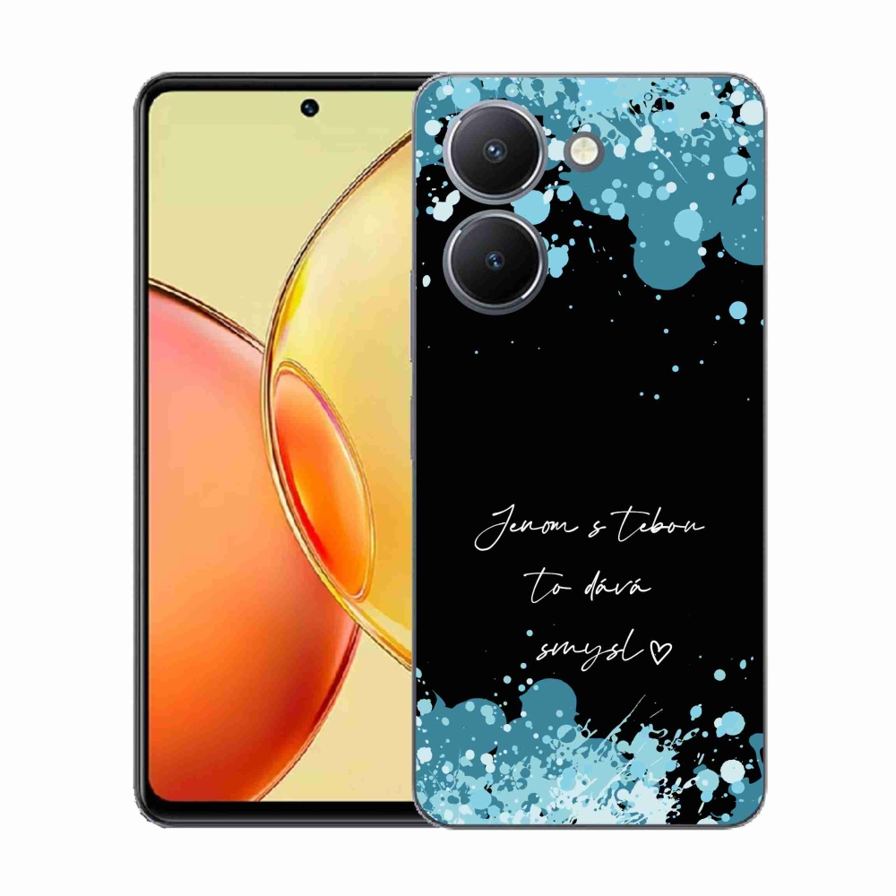 Gél borító mmCase a Vivo Y36-hoz - szerelmes szöveg fekete háttérrel