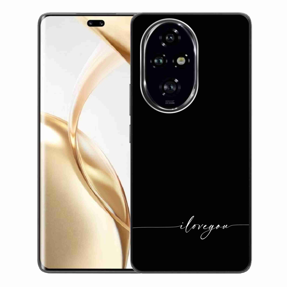 Gél borítás mmCase a Honor 200 Pro 5G számára - Szeretlek fekete háttérrel