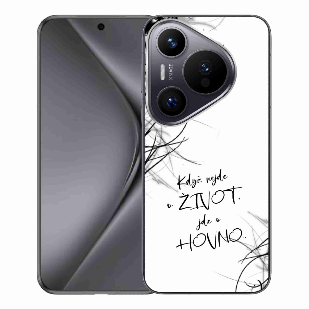 Gél borító mmCase a Huawei Pura 70 Pro készülékhez - vicces szöveg 16 fehér háttér