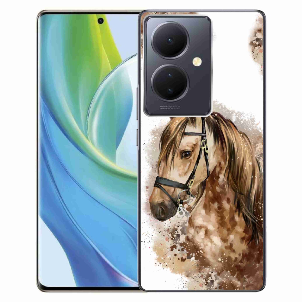 Gél borító mmCase a Vivo V29 Lite 5G készülékhez - barna rajzfilm ló