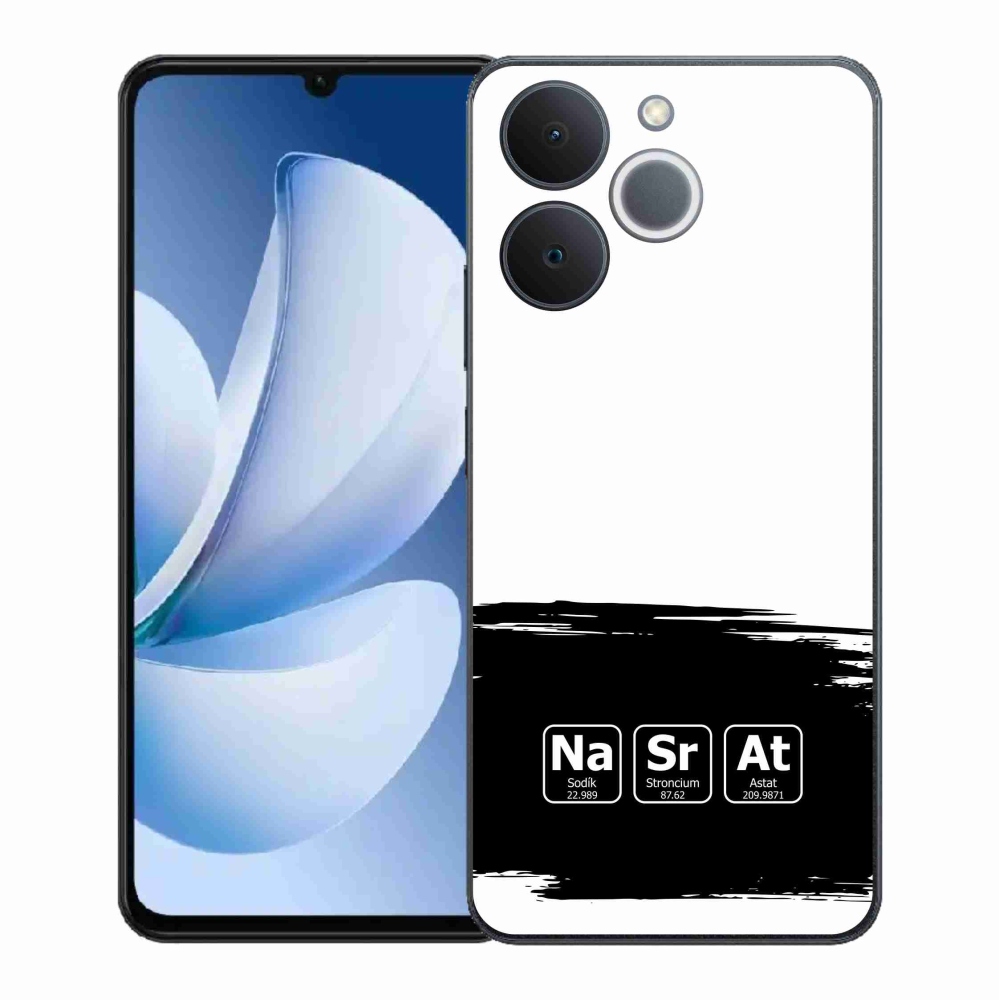 Gél borító mmCase a Realme Note 70T-n - kémiai elemek fekete és fehér háttérrel