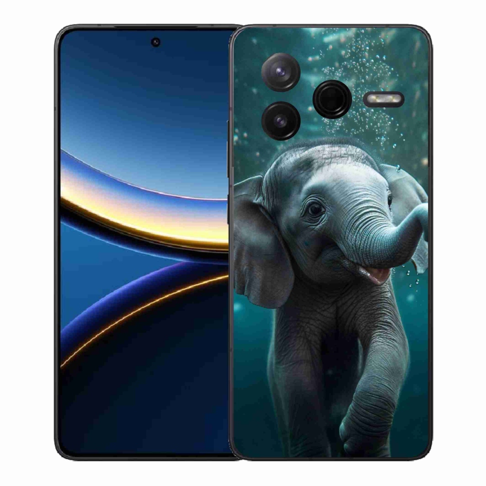 Gél borítás mmCase a Xiaomi Poco F7 Pro számára - elefánt a víz alatt