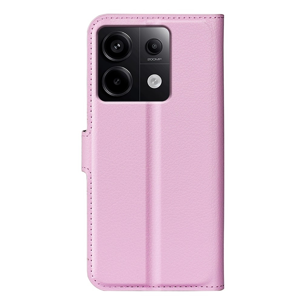Litchi könyv tok Xiaomi Redmi Note 13 Pro 5G/Poco X6 5G - rózsaszínű