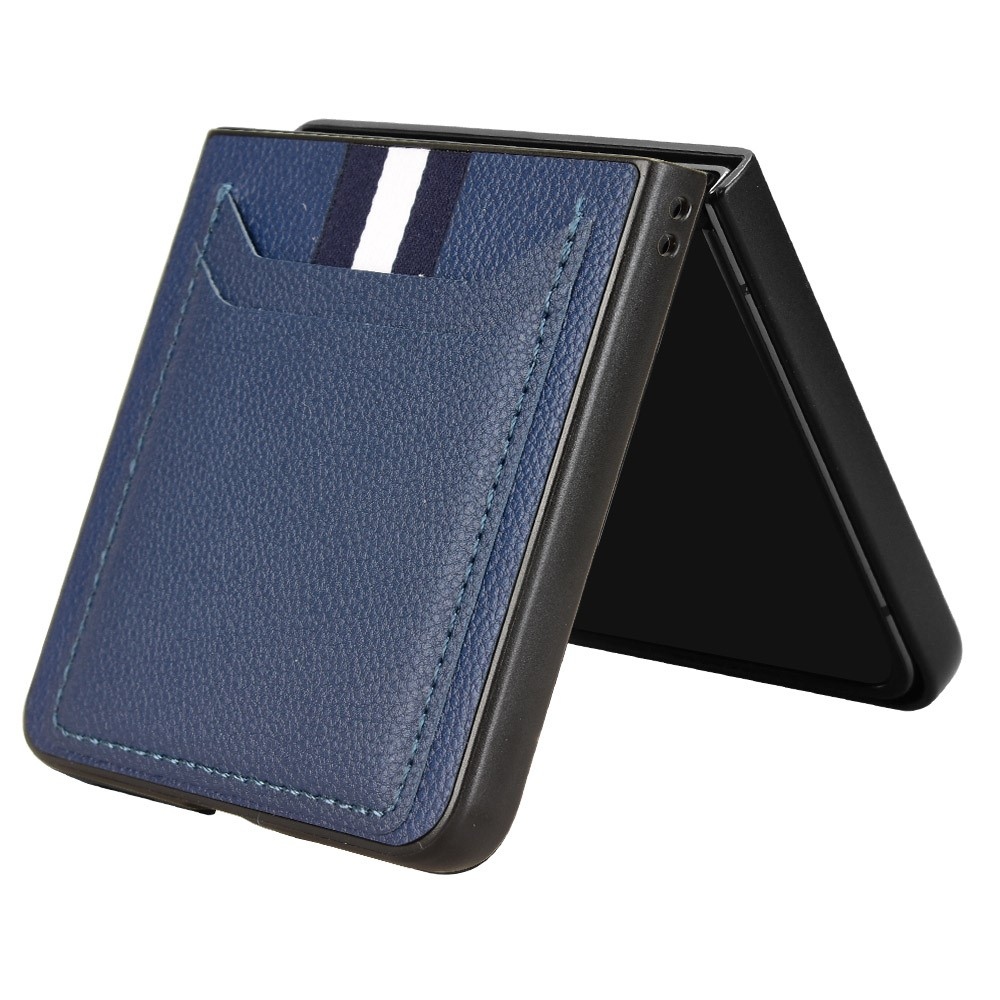 Kombinált műanyag borítás műbőrrel Samsung Galaxy Z Flip7 5G - kék